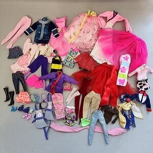 Lot of Modern Barbie Doll Clothes Shoes Hats Formals Boots Aprons Leggings